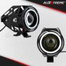 Allextreme EXU11RB U11 CREE LED Fog Light Universal Waterproof Projector Lamp with Dual Ring for Car, Motorcycle and Bikes (15W, Red & Blue Angel Eyes, 3000LM, 2 PCS)
