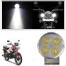 Allextreme EX4RFS1 4 LED Round Fog Light Waterproof Driving Spot Lamp with Mounting Brackets for Motorcycle and Cars (12W, White Light, 1 PC)