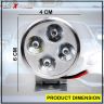 Allextreme EX4RFS2 4 LED Small Round Fog Light Waterproof Off Road Driving Worklight for Motorcycle and Cars (12W, White Light, 2 PCS)