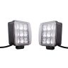 Allextreme EX9LFL2 Universal 9 LED Square Fog Light Flood Auxiliary Lamp for All Bikes Motorcycle Cars and SUV (27W, White Light, 2 PCS)
