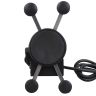 Allextreme EXHSMH1 Universal X-Grip Spider Mobile Holder Adjustable Cell Phone Holder Stand with 360 Degree Rotations and USB Charging Port for Bike Rear View Mirror Cradle (Black)
