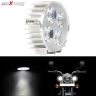 Allextreme EX4LED10 Universal 4 LED Extremely powerful Round Flood Fog Light/Lamp for All Bikes (Silver)