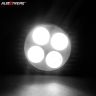 Allextreme EX4LED10 Universal 4 LED Extremely powerful Round Flood Fog Light/Lamp for All Bikes (Silver)