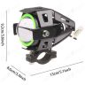 Allextreme EXU7RG1 U7 CREE LED Motorcycle Headlight/Spotlight with Angel and Devil Eyes - White/Red (Devil Eyes) / Green Ring (Angel Eye) (Pack Of 1)