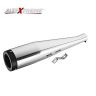 AllExtreme EX067 Black Tail Cobra Model Silencer with Glasswool Compatible for BS3 and BS4 Model Royal Enfield Bullet 350cc and 500cc (Chrome)