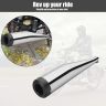 AllExtreme EX067 Black Tail Cobra Model Silencer with Glasswool Compatible for BS3 and BS4 Model Royal Enfield Bullet 350cc and 500cc (Chrome)