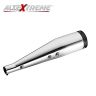 AllExtreme EX067 Black Tail Cobra Model Silencer with Glasswool Compatible for BS3 and BS4 Model Royal Enfield Bullet 350cc and 500cc (Chrome)