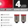 AllExtreme EXTT1R2 BA9S LED Parking Light Super Bright 4 SMD Car Interior License Plate Wedge Dome Trunk Dashboard Bulb for Car Bike and Motorcycle (1W, Red, 2 PCS)
