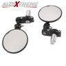 AllExtreme EXBECM2 Side Rear View Convex Mirrors Set (Set of 2, Black)