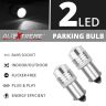 Allextreme EXBA9SW5 BA9S LED Parking Light Super Bright 2 SMD Car Interior License Plate Wedge Dome Trunk Dashboard Bulb for Car Bike and Motorcycle (1W, White, 2 PCS)