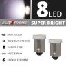 Allextreme EXTW9S3 BA9S LED Parking Light Super Bright 8 SMD Car Interior License Plate Wedge Dome Trunk Dashboard Bulb for Car Bike and Motorcycle (3W, White, 2 PCS)