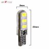 Allextreme EXT10W2 3W T10 LED Parking Light 6 SMD Universal Multipurpose Super Bright Interior License Plate Dome Indicator Lamp Bulb for Car and Motorcycle (White, 2 PCS)