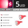 Allextreme EXT10R2 Universal T10 LED Parking Light Super Bright Interior Pilot License Plate Dome Indicator Lamp Bulb for Car Bike and Motorcycle (2W, Red, 2 PCS)