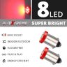 Allextreme EXBA9SR3 BA9S LED Parking Light Super Bright Car Interior License Plate Wedge Dome Trunk Dashboard Bulb for Car Bike and Motorcycle (2W, Red, 2 PCS)