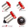 Allextreme EXBA9SR3 BA9S LED Parking Light Super Bright Car Interior License Plate Wedge Dome Trunk Dashboard Bulb for Car Bike and Motorcycle (2W, Red, 2 PCS)