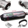 Allextreme EX51SLC 38-51Mm Stainless Steel Triangle Pipe Exhaust Muffler Silencer System with Db Killer Compatible for Modified Scooter (Chrome)