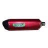 Allextreme 370Mm Motorcycle Exhaust Muffler Triangle Pipe Stainless Steel Silencer System With Db Killer Modified Scooter Diameter 38-51Mm - Red