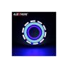 Allextreme EXDRPWB1 High Intensity Led Projector Lamp Stylish Dual Ring COB LED Headlight with Hi/Low Beam and Flasher Function for All Bikes (15W, White & Blue)