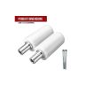 AllExtreme Motorcycle Footrest Universal Mini Metal Rear Foot Pegs with Additional Fittings for Motorbikes- White, Set of 2