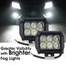 Allextreme 18 Watt 6 LED CREE Fog Light Drl Lamp with On Off Button Switch for All Motorcycles, Atv, Boats & Cars (White)