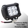 Allextreme 18 Watt 6 LED CREE Fog Light Drl Lamp with On Off Button Switch for All Motorcycles, Atv, Boats & Cars (White)