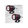 Allextreme EXU3R2P U3 CREE LED Fog Light Universal Waterproof Headlamp with Mounting Brackets for Motorcycle and Cars (9W, White & Red Light, 2 PCS)
