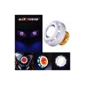 Allextreme LED Projector Lens 3 in 1 Function High & Low Beam Intensity Headlight with Flasher Function Devil Eye Rings (Blue & Red)