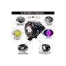 AllExtreme EXU7FRS2 Rainbow Style Hybrid U7 Foglight Waterproof Driving Spotlight with Red Angel Eye for Cars, Bikes, Trucks and Motorcycle (15W, Red & White Light, 2 PCS)