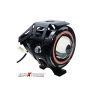 AllExtreme EXU7FRS2 Rainbow Style Hybrid U7 Foglight Waterproof Driving Spotlight with Red Angel Eye for Cars, Bikes, Trucks and Motorcycle (15W, Red & White Light, 2 PCS)