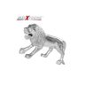 AllExtreme EXLMEL1 Universal Motorcycle Styling Lion Model Silver Plated Metal Mudguard Front Hood Bonnet Emblem for Bikes and Cars (Chrome, 1 Pc)