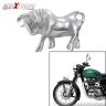 AllExtreme EXBFMC1 Bull Style Bike Styling Front Mudguard Ornament Sign Emblem Logo with Chrome Finishing for Motorcycles & Bikes (Chrome, 1 PC)