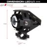 AllExtreme EXU5MW2 U5 Mini CREE LED Fog Light Work Lamp with Hi/Low, Flashing Beam for Cars ATV SUV Truck and Motorcycles (10W, White Light, 2 PCS)