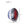 AllExtreme EXTL1CG Heavy Duty Metal Lion Model Front 7 Inch Headlight Grill Cover with Tail Light Royal Enfield Bullet Classic Electra Standard 350cc 500cc