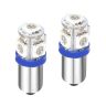 Allextreme EXBA9SB1 BA9S LED Parking Light Super Bright 5 SMD Car Interior License Plate Wedge Dome Trunk Dashboard Bulb for Car Bike and Motorcycle (2W, Blue, 2 PCS)