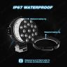Allextreme EX7M2B2 7 Inch Round Led Fog Light Universal 17 LED Off Road Driving Roof Lamp for Jeep Bikes and Cars (51W, White Light, 2 PCS)