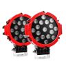 Allextreme EX7M2R2 7 Inch Round Led Fog Light Universal 17 LED Off Road Driving Roof Lamp for Jeep Bikes and Cars (51W, White Light, 2 PCS)
