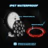Allextreme EX7M2R2 7 Inch Round Led Fog Light Universal 17 LED Off Road Driving Roof Lamp for Jeep Bikes and Cars (51W, White Light, 2 PCS)