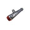 AllExtreme EX51SLR 51mm Inlet Long Grenade Launcher Shape Exhaust Pipe Muffler Silencer with Explosion Fire Shot Sound Compatible for Scooter Motorbike (Red Tail)