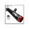 AllExtreme EX51SLR 51mm Inlet Long Grenade Launcher Shape Exhaust Pipe Muffler Silencer with Explosion Fire Shot Sound Compatible for Scooter Motorbike (Red Tail)