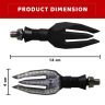 Allextreme EXTMI2P Trident Shape LED Side Indicator Light Front Rear Universal Fit Turn Signal Lamp for Bikes and Motorcycles (Blue & White, 2 PCS)