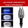 Allextreme EXTMI2P Trident Shape LED Side Indicator Light Front Rear Universal Fit Turn Signal Lamp for Bikes and Motorcycles (Blue & White, 2 PCS)
