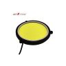 Allextreme EXRDL2P 72mm Round COB LED Switchback Daytime Running Light Compatible with All Cars (Set of 2) (Yellow)