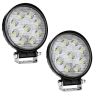Allextreme EX4RNF2 9 LED Round Fog Light 4 Inch Waterproof Flood Lamp with Mounting Brackets for Motorcycle and Cars (27W, White Light, 2PCS)
