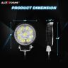 Allextreme EX4RNF2 9 LED Round Fog Light 4 Inch Waterproof Flood Lamp with Mounting Brackets for Motorcycle and Cars (27W, White Light, 2PCS)