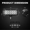 Allextreme EX12F7W2 12 LED Fog Light Bar 7.5 Inch Waterproof Worklight for Bikes Motorcycles and Cars (36W, White Light, 2 PCS)