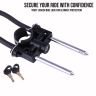 AllExtreme EXM2ULK Heavy-Duty Lancer Bike Lock Front Wheel Shocker Anti-Theft Safety with Mounting Bracket for Motorcycles Dirt Bikes Mountain Biking (Black)
