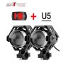 AllExtreme EXU5FW2 U5 CREE LED Driving Fog Light Fog in Aluminum Body with Switch and Mounting Brackets for All Motorcycles and Cars (10W, White Light, 2 PCS)