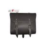 AllExtreme EXLDBSB Motorcycle Backseat Square Saddle Bag Water Resistant Leatherette Front & Rear Seat Bike Tool Kit Storage Organizer Compatible with Royal Enfield Bullet (Dark Brown)