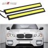 AllExtreme EXDW2C Universal Ultra Bright Daytime Running LED Lights Waterproof Slim Chip COB LEDs Strip DRL Lamp for Cars (6W, White Light, 2 PCS)
