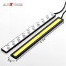 AllExtreme EXDW2C Universal Ultra Bright Daytime Running LED Lights Waterproof Slim Chip COB LEDs Strip DRL Lamp for Cars (6W, White Light, 2 PCS)
